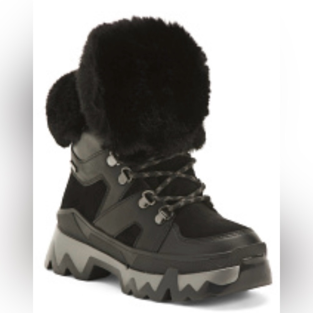 Cougar Black Faux Fur Ankle Booties